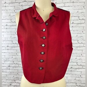 Karen Kane | Vintage Buttoned  Elegant Red Women's Vest size M
